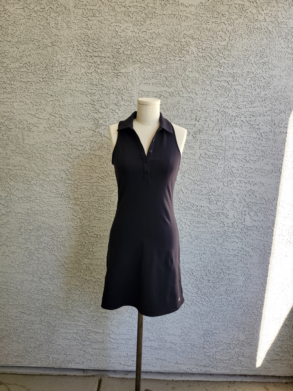 Alo Sleeveless Black Polo Dress - Classic Collared Women's Dress